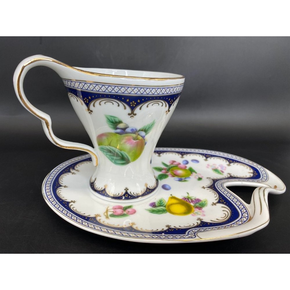 The Leonardo Collection Porcelain Tea Set Cup & Pallet Saucer Thumb Grip